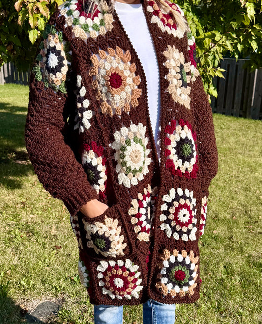 Fall Granny Square - Long Cardigan