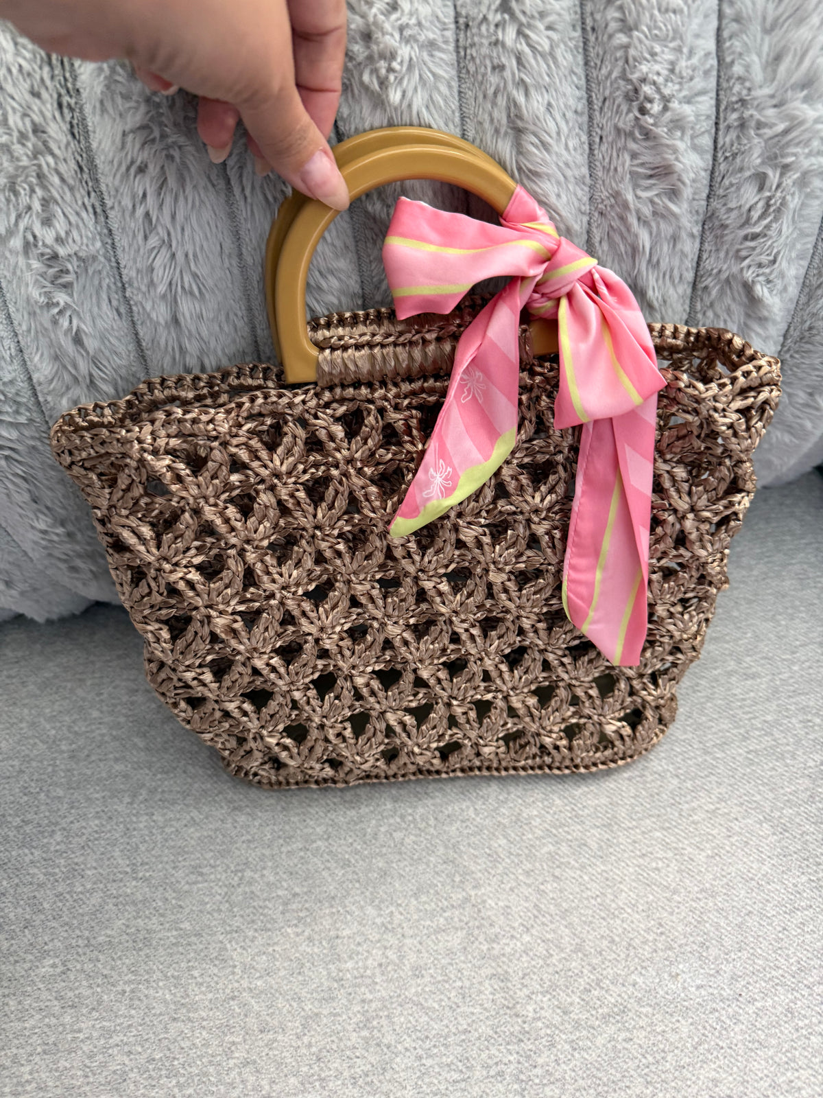 Raffia Gold Handbag