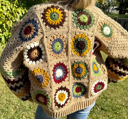 Granny Square Short Cardigan