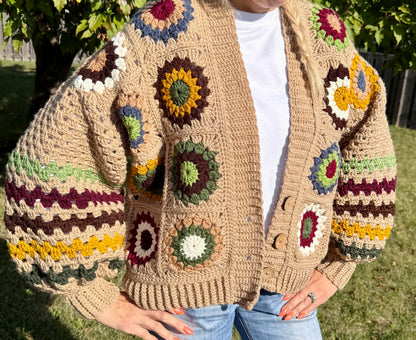 Granny Square Short Cardigan