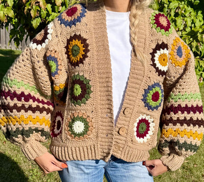 Granny Square Short Cardigan