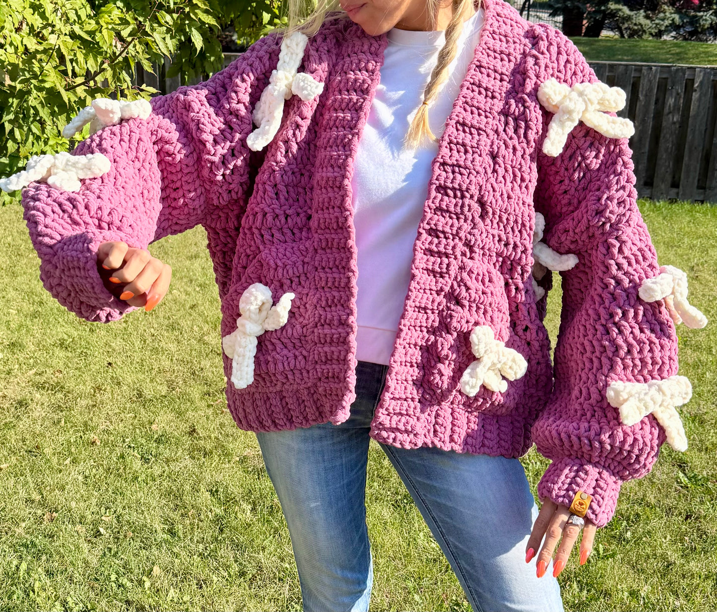Pink Bowed Cardigan