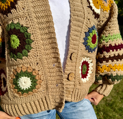Granny Square Short Cardigan