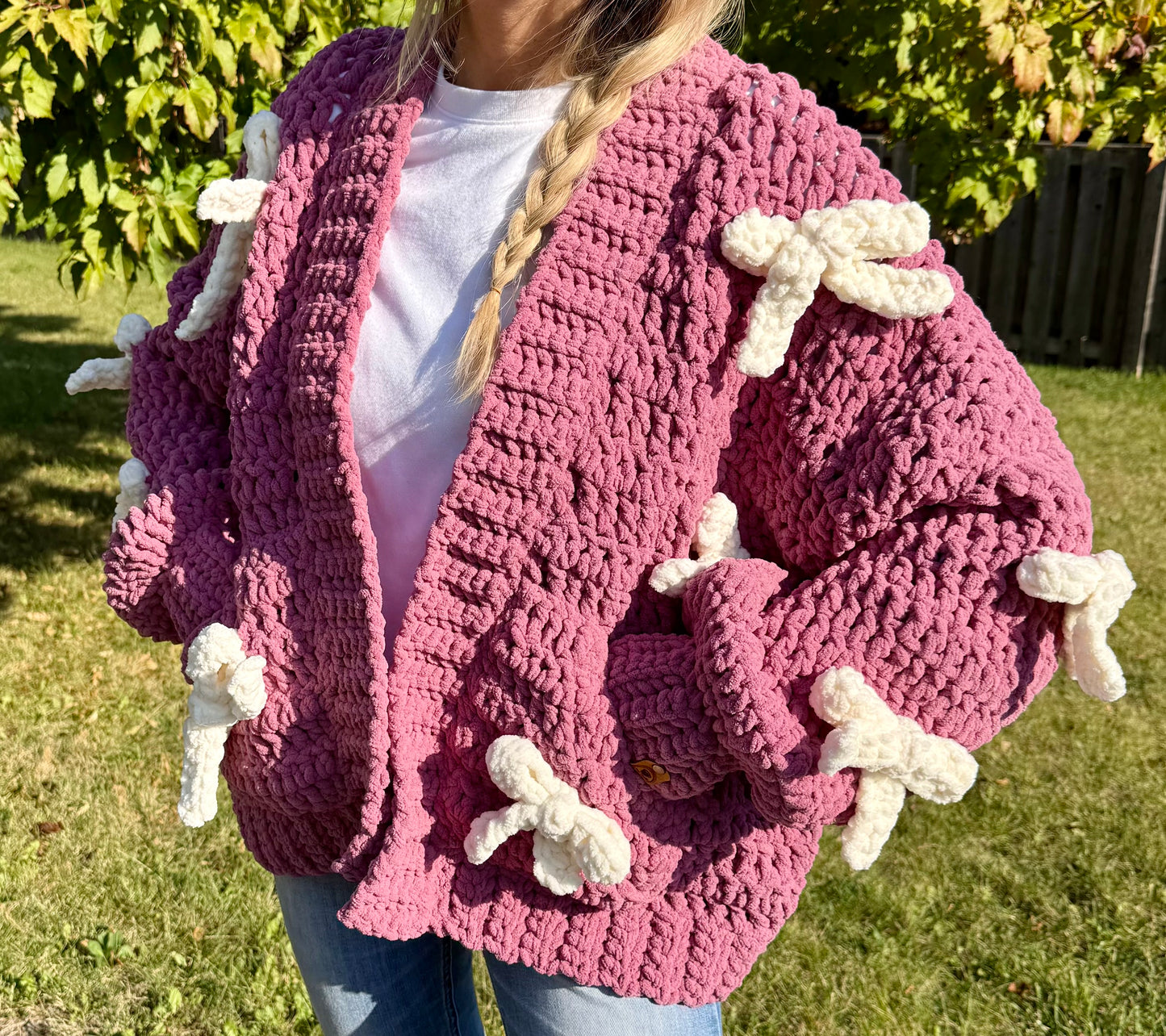 Pink Bowed Cardigan