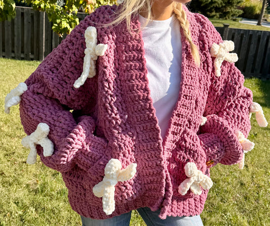 Pink Bowed Cardigan