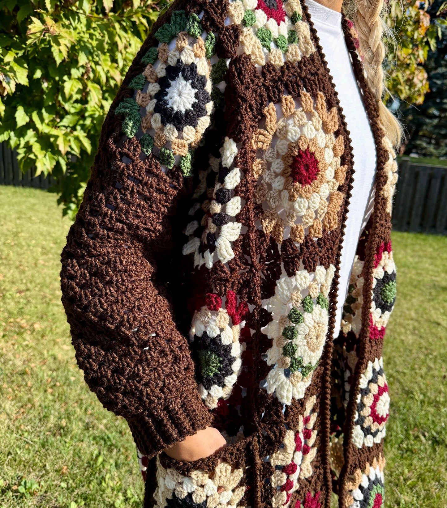Fall Granny Square - Long Cardigan