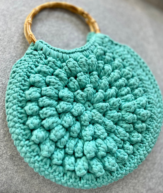 Teal Round Shell Handbag