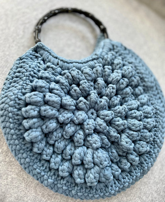 Blue Crochet Handbag