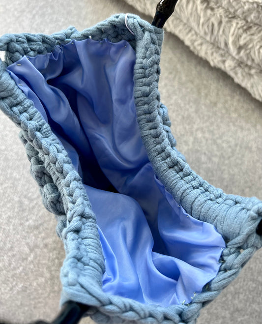 Blue Crochet Handbag