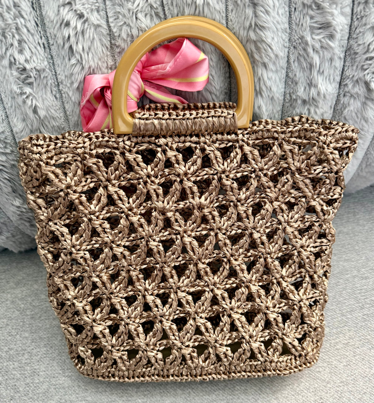 Raffia Gold Handbag