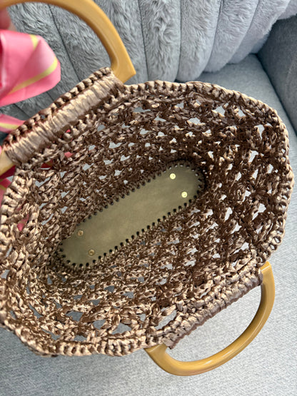 Raffia Gold Handbag