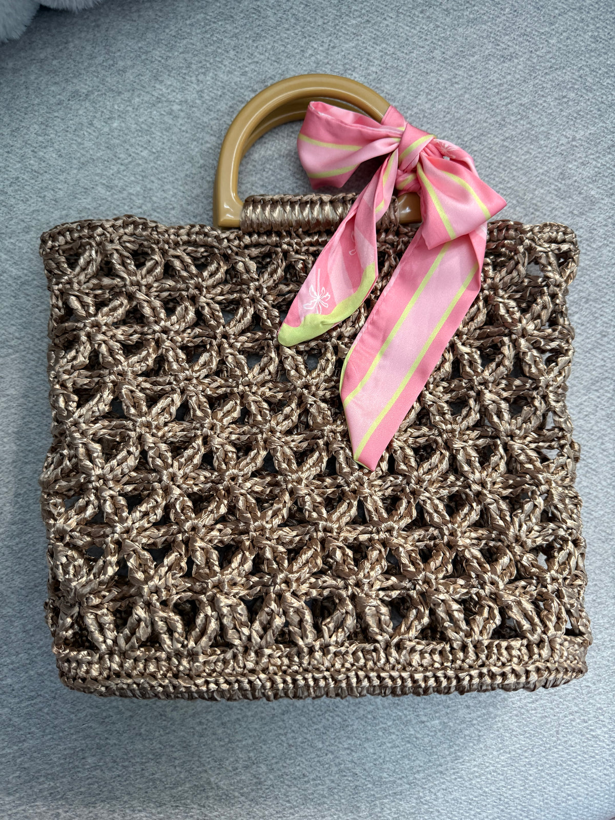 Raffia Gold Handbag