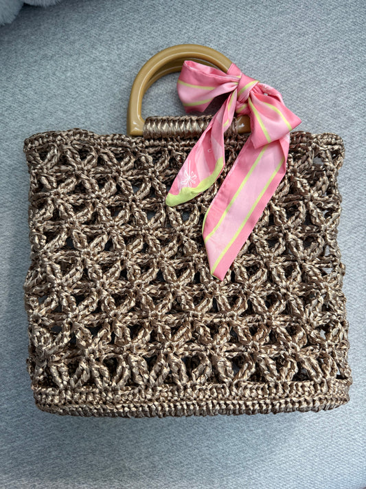 Raffia Gold Handbag